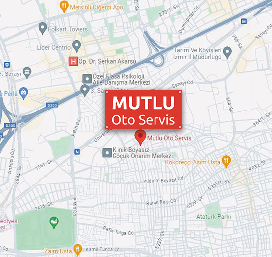 Mutlu Oto Servis Konumu